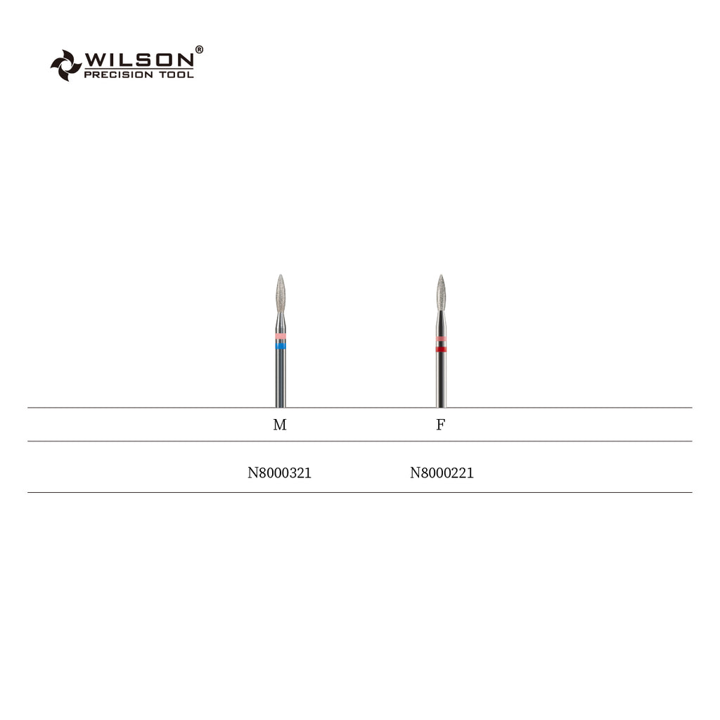 2,1 mm Flammenförmige Naturdiamant Bit