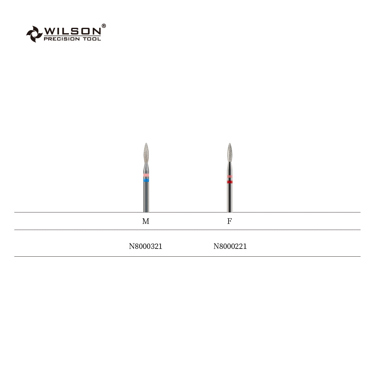 2,1 mm Flammenförmige Naturdiamant Bit