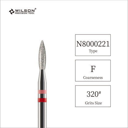 Mèche diamant naturelle en forme de flamme de 2,1 mm