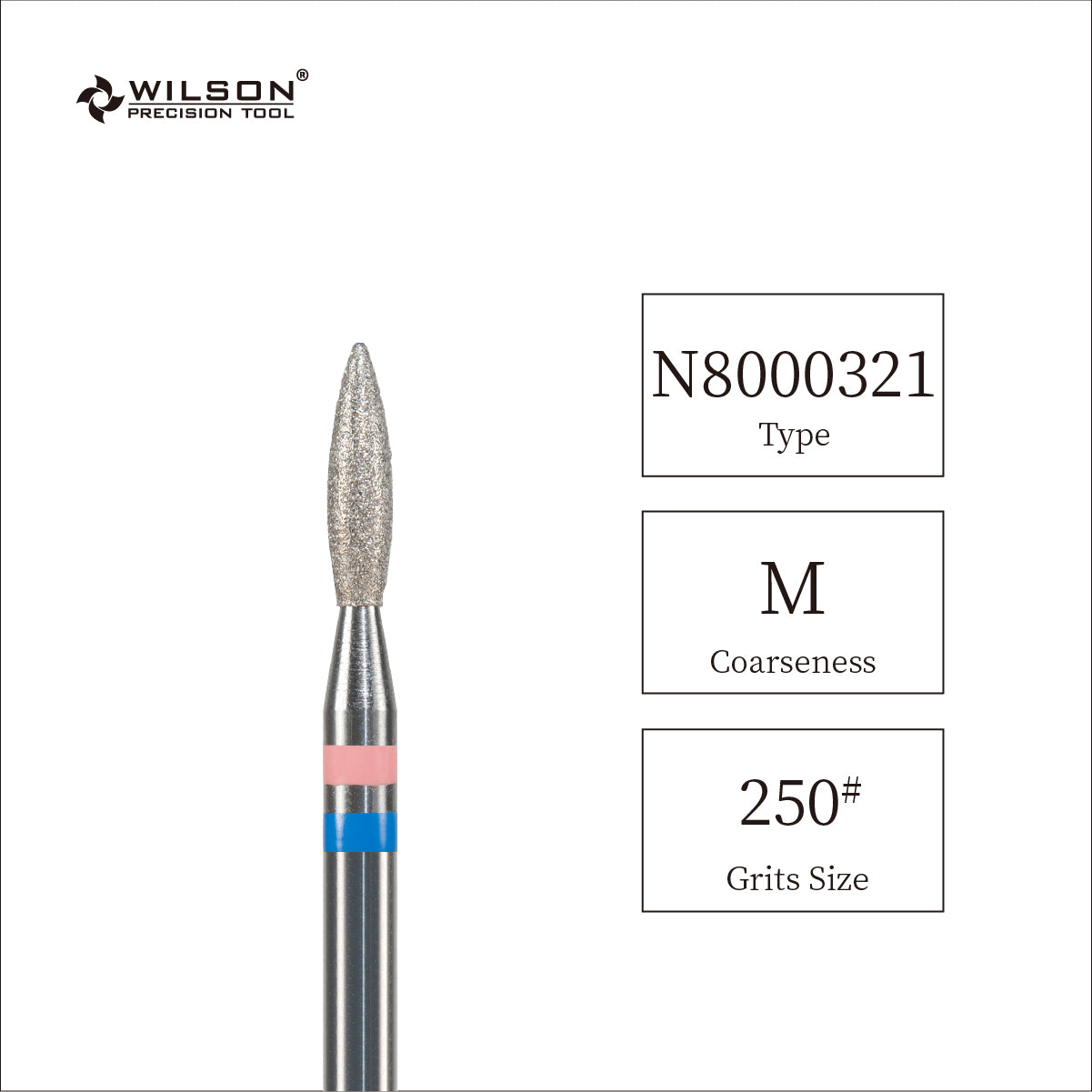 2,1 mm Flammenförmige Naturdiamant Bit