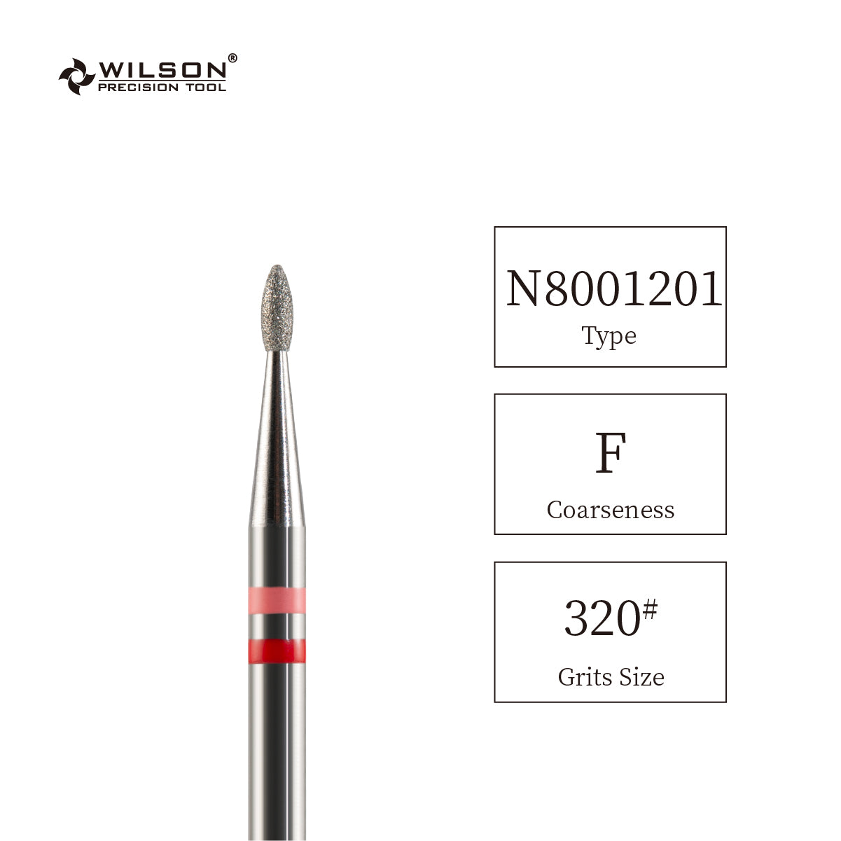 Bit a forma di fiamma in diamante naturale da 1,3 mm