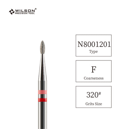 Bit a forma di fiamma in diamante naturale da 1,3 mm