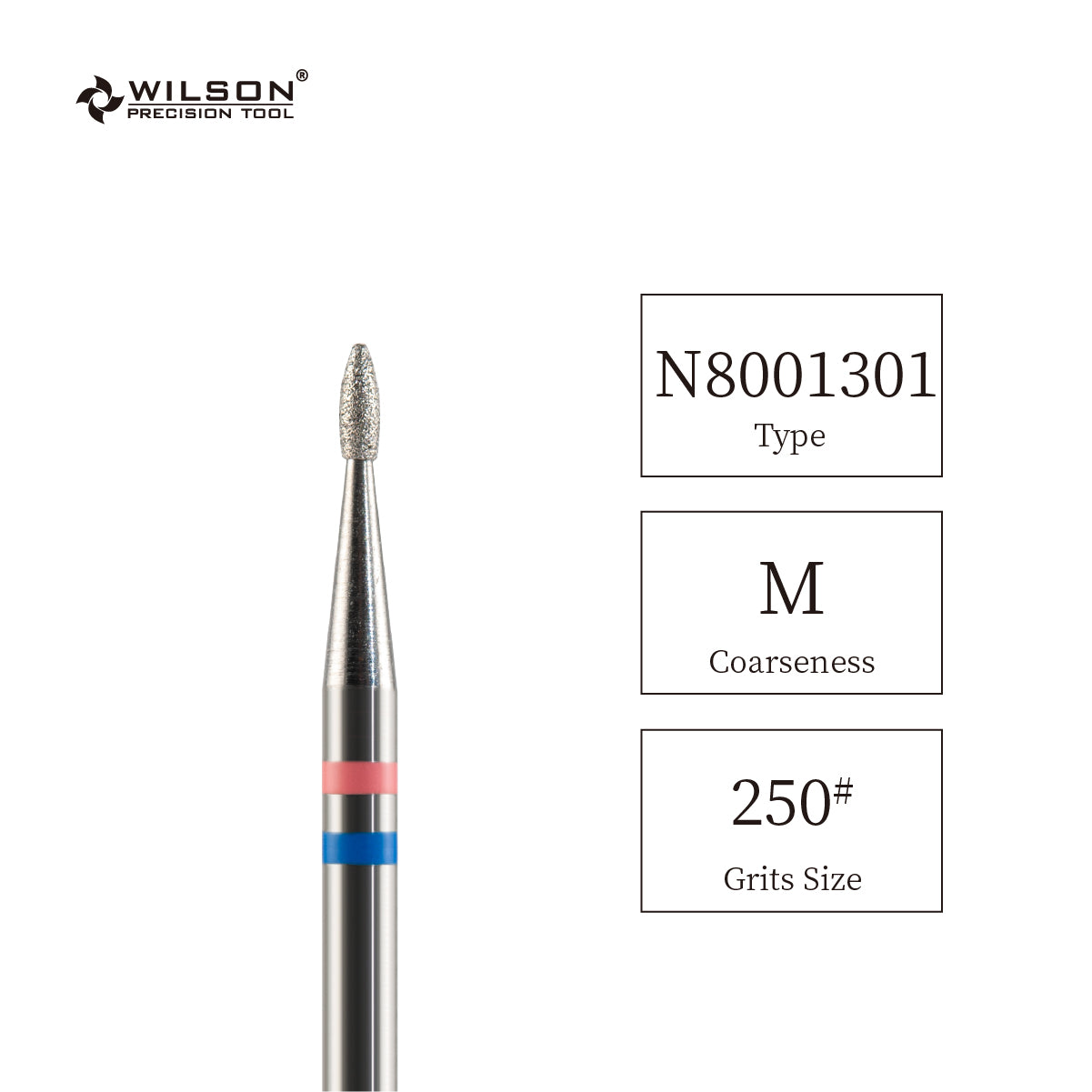 Bit a forma di fiamma in diamante naturale da 1,3 mm